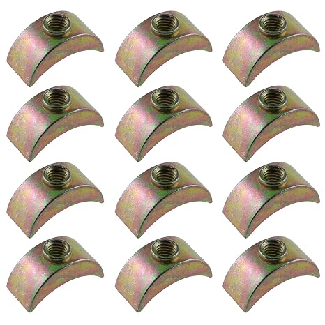 12PCS 24mm/0.94in Half Moon Nuts Washer Spacer Furniture Hardware Accessories for Furniture Connect, M6 Nut(Hole Dia.5mm)