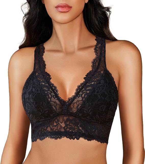 Avidlove Lace Bralettes for Women Wireless Unpadded Bras Racerback Cami Tops Basic Sexy Strappy Everyday Lingerie