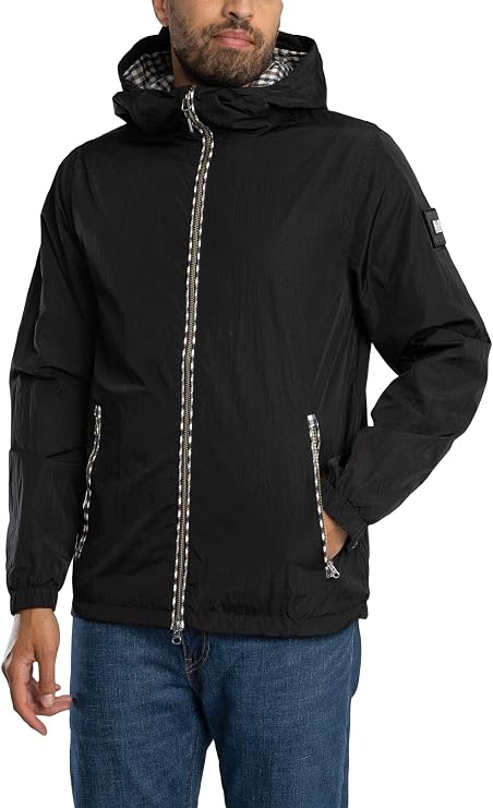 Weekend Offender Men's Campania Check Jacket, Black, XL
