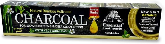 Natural Bamboo Activated Charcoal Toothpaste (3 pk), Natural Teeth Whitening Toothpaste, Charcoal Toothpaste, Fluoride Free Toothpaste