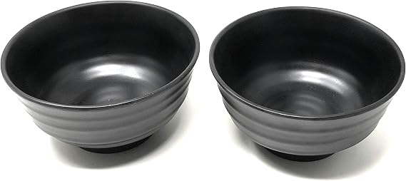 40 Ounce Large Melamine Japanese Ramen Noodle Soup Bowl Hard Plastic Dishware for Udon Soba Pho Asian Noodles - 7.09" x 3.94" (2 Bowls)