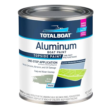 TTotalBoat Aluminum Boat Marine Topside Paint - Army Green Quart