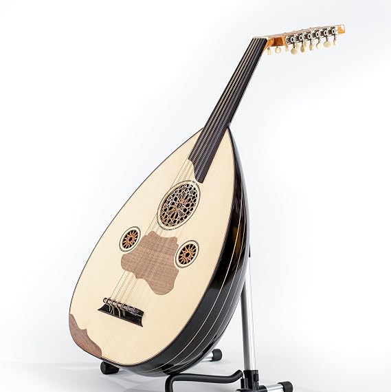 Turkish Oud with Mechanical Guitar pegs, Great sound and easy tuning Free rishas With soft caseBlack Walnut wood & Ebony pegs