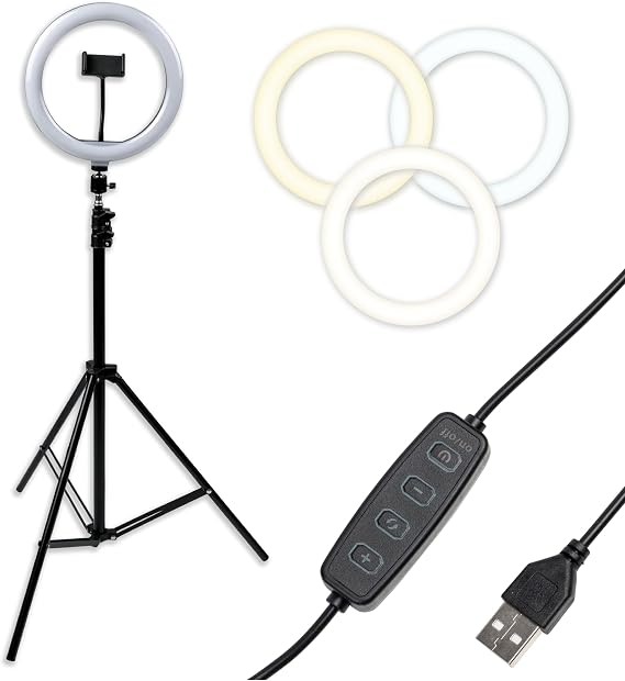 Gator Frameworks 10" LED Ring Light with 6 ft. Extendable Tripod Stand & Phone Holder, (GFW-RINGLIGHTTRIPD)