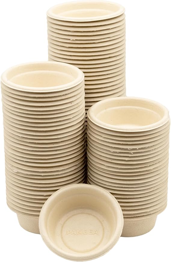 Pangea Large 1.5oz Paper Crested Gecko Food & Water Cups, 100 ct. - Mini Bowls for Reptile Feeding