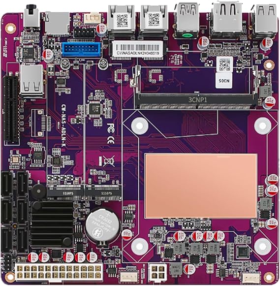 N150 NAS Motherboard Mini ITX CPU Combo Board Low Power Processor 6Bay NAS 2x2.5G i226 Network M.2 Slot 6xSATA 2* M.2 NVMe 2280, 1* PCIe 3.0x4, 1* TF Slot, Dual 4K Display, 6* USB Soft Routing (N150)
