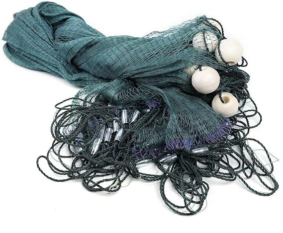 10 X 65FT Fishing Net,Large Gill Fishing Net with Large Floats and Lead Weights,Hand Made Beach Seine Nets,Durable High Density Mesh Fishing Equipment for Fishing at Ponds, Creeks, Rivers