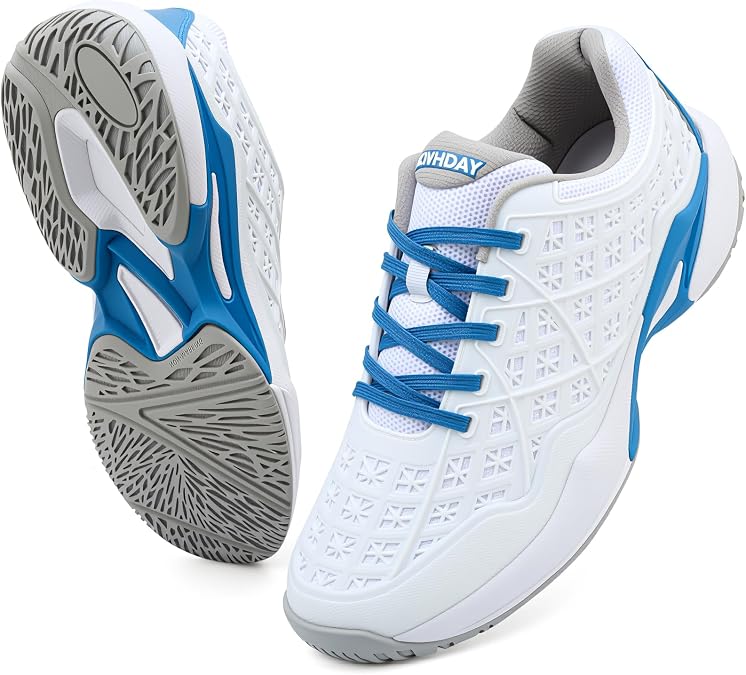 Pickleball Shoes Men Tennis Court Sneakers Indoor Outdoor Breathable Athletic Sports Lightweight Non Slip Whiteblue