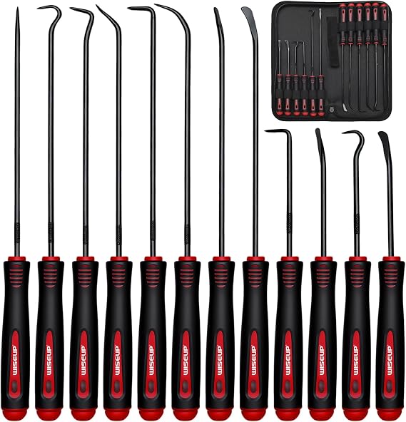 WISEUP 12-Piece Pick and Hook Tools Set, Precision Automotive Pick Tool Set