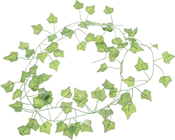 12 Pcs Fake Hanging Rattan Sweet Potato Leaf Decor Green Plastic
