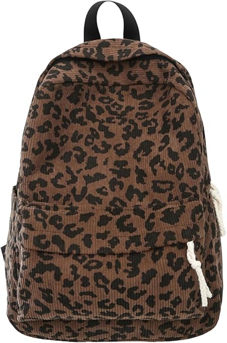 Leopards Print Backpack School Large Capacity Laptop Daypacks Preppy Bag Autumn Winter Travel Autumn Winter Student School Bag Leopard Print Travel