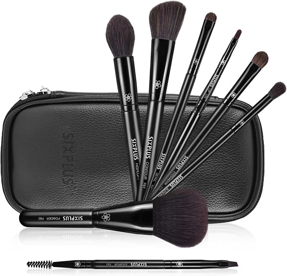 SIXPLUS Popular Makeup Brushes, Set of 8, Dawn Series, Soft Makeup Brushes, Easy to Draw, Professional Makeup Tool, Powder Capacity, Cosmetic Pouch Included