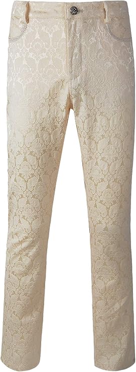Mens Trousers Pants Brocade VTG Gothic Aristocrat Steampunk