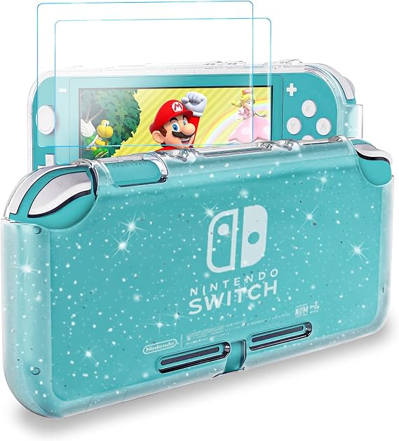 DLseego Switch Lite 2019 Protective Case Compatible with Nintendo Switch Lite, Glitter Bling Soft TPU Cover with 2 Pack Screen Protectors