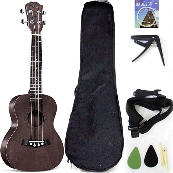 Tenor Ukelele Ukulele Solid Top Mahogany 26 Inch With Ukulele Accessories With Gig Bag,Strap,Nylon String,Trigger Capo,Picks