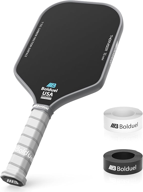 USAPA Approved Carbon Fiber Pickleball Paddles Pro-Level for Aggressive, Offensive Player, Pickleball Paddle with 16mm Polymer Honeycomb Core & Overgrips, Maximum Control & Spin & Power