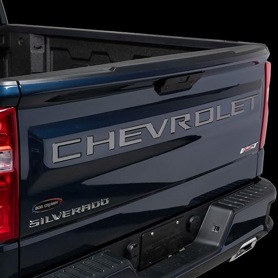 Putco Chevrolet Tailgate Letters Kit - Black Platinum - Stamped Lettering - Fits Chevy Silverado 2019-2026