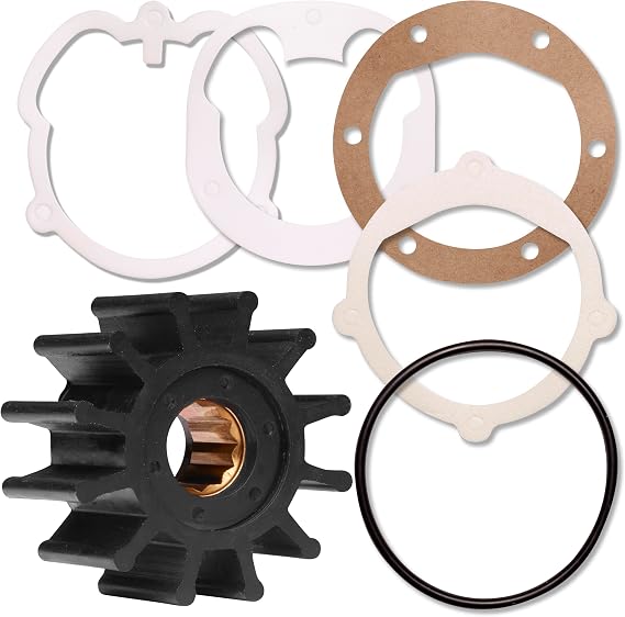 Water Pump Impeller for Johnson 09-1027B, Volvo Penta 3.0, 4.3, 5.0, 5.7 V6 V8 engines Jabsco 1210-0001 Sierra 18-3081 18-3277 3862281 21213660 21951346 OMC