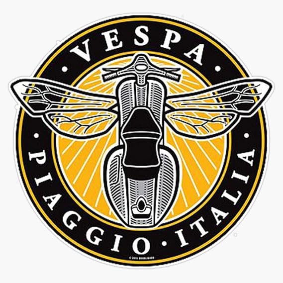 Vespa Piaggio Italia Bumper Sticker Window Vinyl Decal 5 inch (KRIS-RETRO-STICKERS-545)