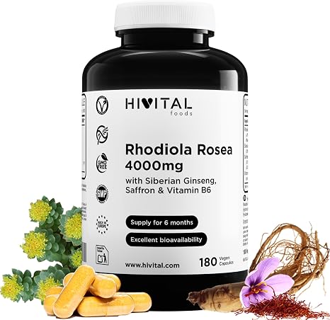 Rhodiola Rosea 4000 mg 180 Vegan Capsules for 6 Months