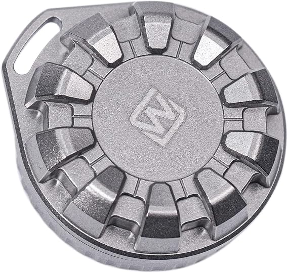 Titanium Waterproof Pill Case Travel Pill Organizer Bottle EDC Capsule Container Portable Pocket Metal Box with Chain for Camping, Hiking, Fishing Mecha Style, Magnetic Polishing