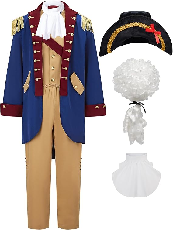 Mens Founding Father Costume Adult Colonial Costume Outfit Revolutionary War General Outfit