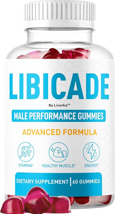 Libicade Gummies - Official Libicade Premium Supplement Gummy for Men - Maximum Strength, All Natural Drive Advanced Formula Daily Support Overall Health & Wellness, 60 Gummies for 1 Month