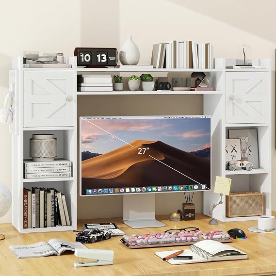 ELECWISH Desktop Bookshelf, Desk Shelf for Computer Desk, 45", 8 Tier