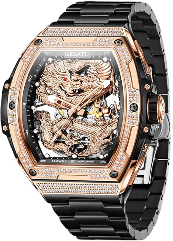 OLEVS Automatic Watches for Men Luxury Dress Waterproof Self Winding Tourbillon Mechanical Stainless Steel Luminous Men's Wrist Watches