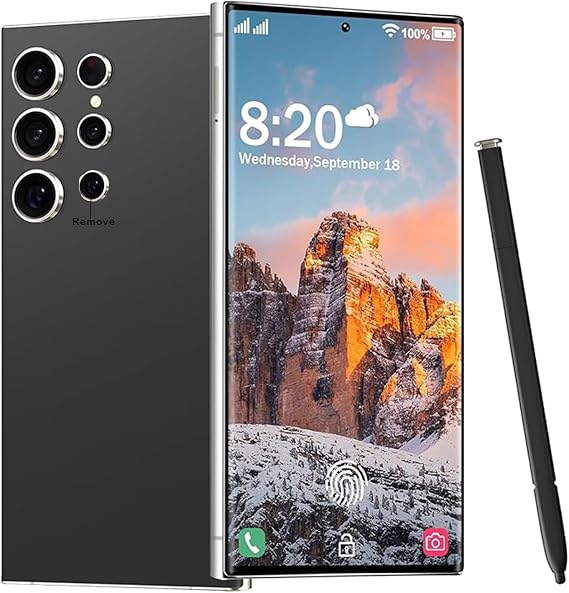C24U Smartphone, 8GB+256GB Unlocked Phone Android 14, Snapdragon 8 Elite Fast Processor,6800mAh Battery,Built-in S Pen,Fingerprint Unlock,Face Recognition,Dual SIM,GPS,5G Cell Phone. (Black)