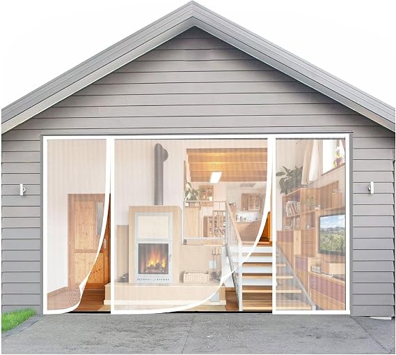Full Frame Magnetic Door Screen with Heavy Duty Mesh Curtain 220x240cm Pet Friendly Door Mesh Screen with Magnet Magnetic Door Screen Door Net,White