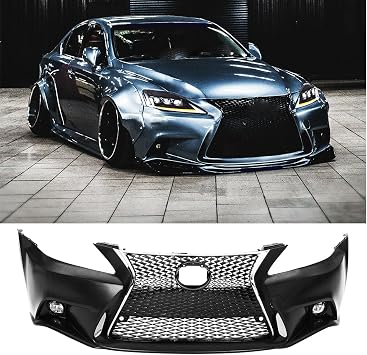 CAREONLINE Front Bumper Conversion Kit with Fog Lamp Compatible with 2006-2012 Lexu-s IS250 /IS350 old & New Modified 13-15 Models, Front Bumper Cover Conversion kits