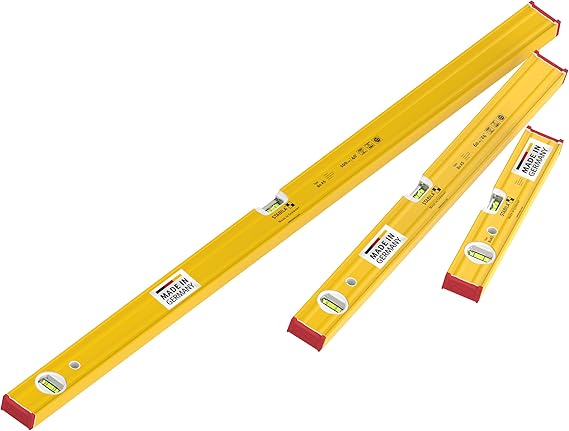 STABILA Spirit Level Set – Prime Set 80 AS – 3-Piece Spirit Level Set: 100 cm / 60 cm / 30 cm Integrated Slip Stopper with Horizontal and Vertical Level Made in Germany