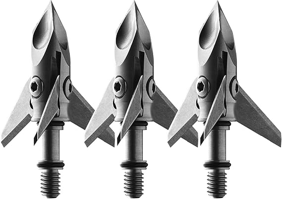RAMCAT 100 Grain Single Bevel Blade Broadheads (3 Pack), Small, Silver, One Size (73550)