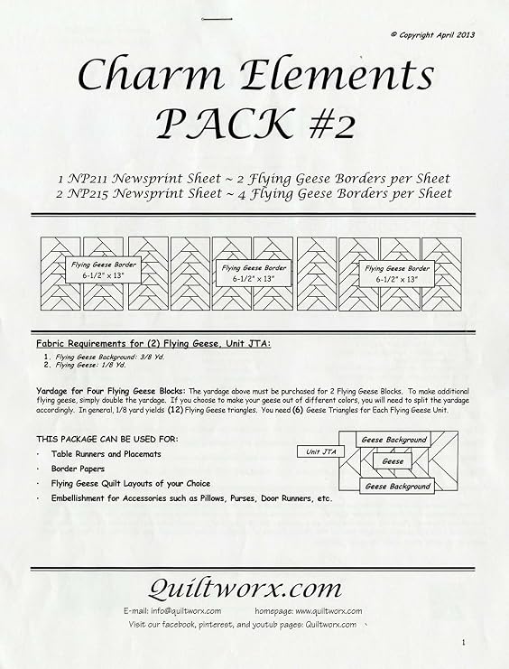 Charm Elements Pack #2 Judy Niemeyer Pattern