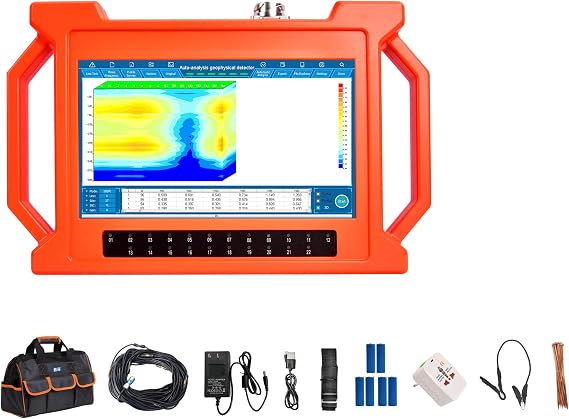Underground Water Detector, Up to 984ft (300m) Professional Water Well Finder Detector, Touchscreen Auto Mapping Detector with Carry Case