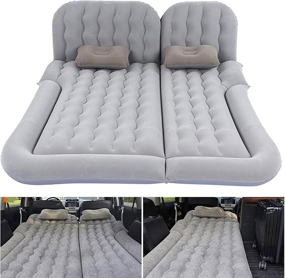 Car Air Mattress for Toyota Wigo 2014-2020 2021 2022 2023 2024 2025, Portable Car Mattress Inflatable Bed Foldable with Pillow Camping Travel Car Accessories,Grey