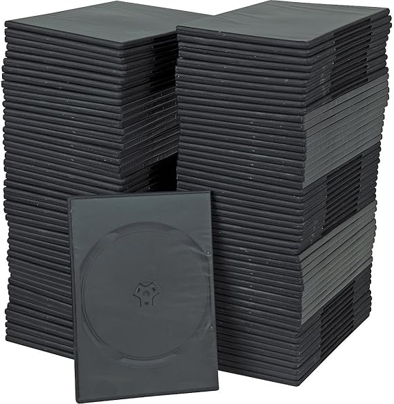 7mm Slim Single Black DVD Cases 100 Pack