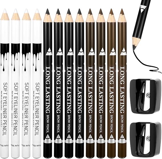 12Pcs Barber Pencil, Magic Hairline Pencils with 2 Sharpener