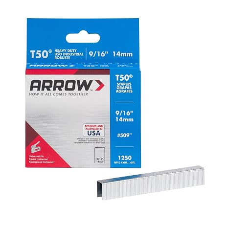 Arrow T50 9/16" Staples, 1250 Count