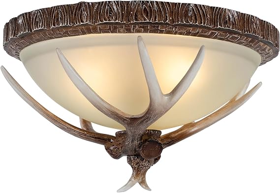 Bepritm 110V Rustic Antler Chandelier Ceiling Fan with LED Lights, 3-Light Deer Antler Lamp for Farmhouse, Porch & Living Room (Antique Colors,