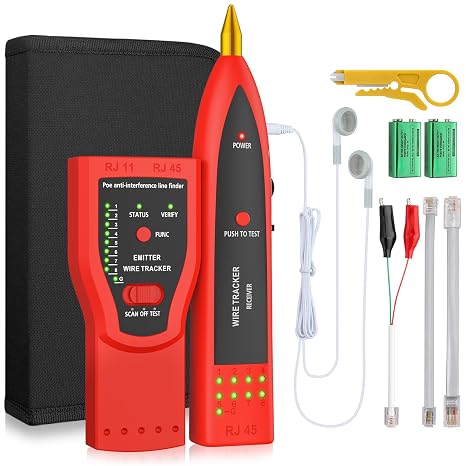 Proster 9-in-1 POE Cable Tester - 65V Safe Digital Tracker for CAT5/CAT6
