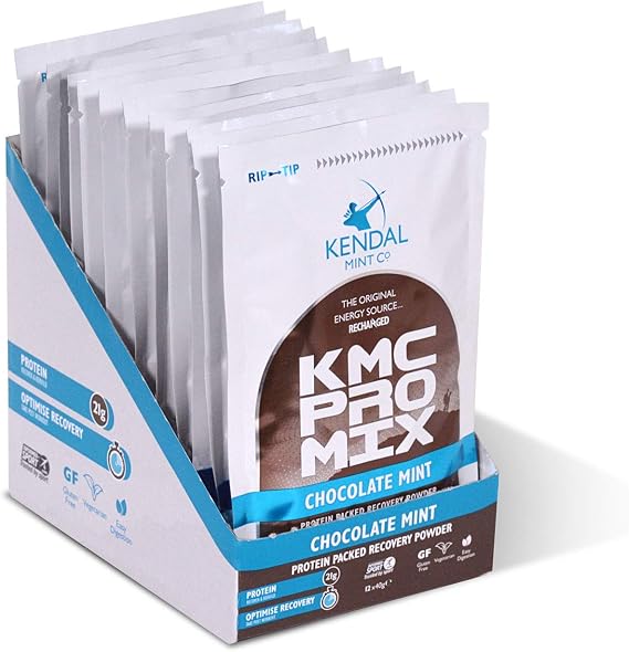 KMC PRO Mix: Chocolate Mint Flavour Whey Protein Recovery Powder Drink Mix (Chocolate Mint, 12x40g Serves)