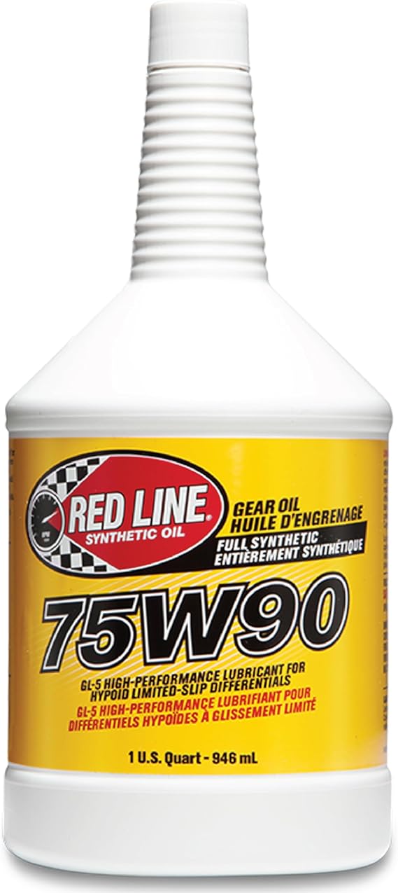 Red Line 57904 75W90 GL-5 Synthetic Gear Oil for Hypoid Limited Slip Differentials - 1 Quart