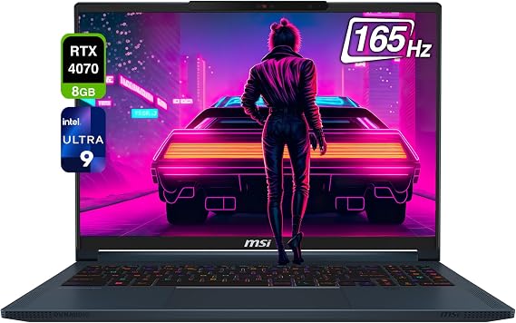 MSI Stealth 16 AI Ultra Thin Gaming Laptop, Intel Ultra 9-185H, 32 GB DDR5 RAM, 2 TB PCle SSD, 16 165Hz FHD 1920x1200, Nvidia G-Force RTX 4070,