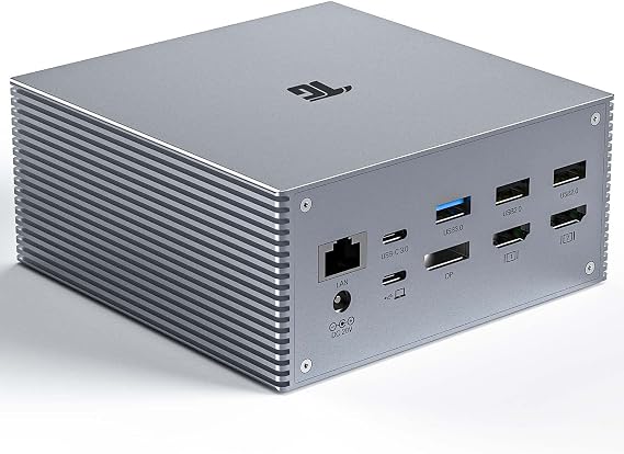USB-C Docking Station with Dual 4K HDMI & DP, 6 USB Ports, SD/TF Card Slots, 60W USB-C PD Charging, Triple Display for Windows USB 3.1 Gen 2 Systems - Not for Mac OS
