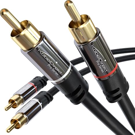 KabelDirekt – RCA/phono cable – 1m – 2×2