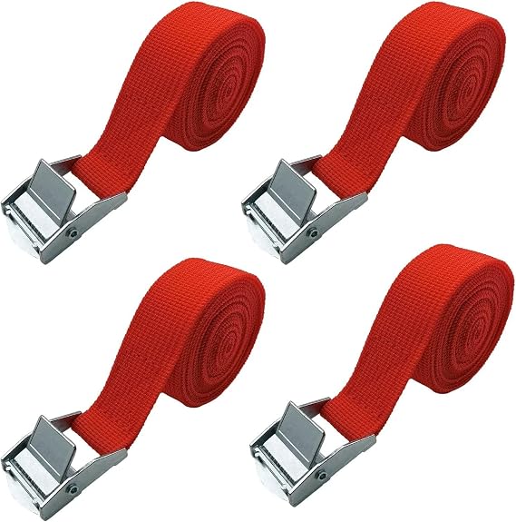 4 adet gergi kayışı, bağlama kayışı, sabitleme kemeri, germe kayışı, 200 kg'a kadar taşıyabilir, 4'lü paket, ayarlanabilir kemer bandı, bisiklet, el arabası, motosiklet, bavul, römork