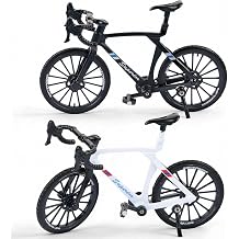 2PCS Mini Finger Bicycle Set, Scale Simulation Mountain Bike Model, Black & White Diecast Alloy Toy, Realistic Desk Decor & Collectible Gift