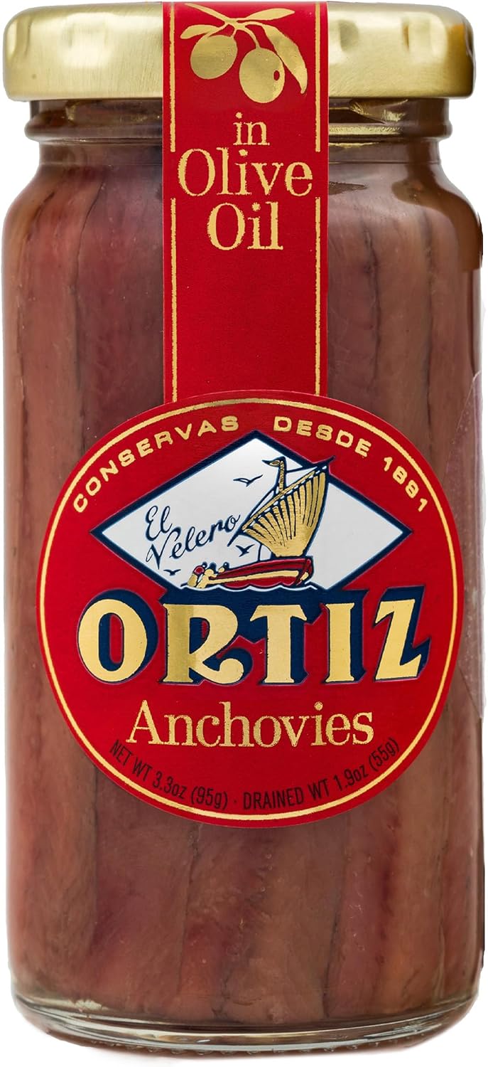 Ortiz Anchovy Fillets in Oil 95 Gram Jar by Ortiz